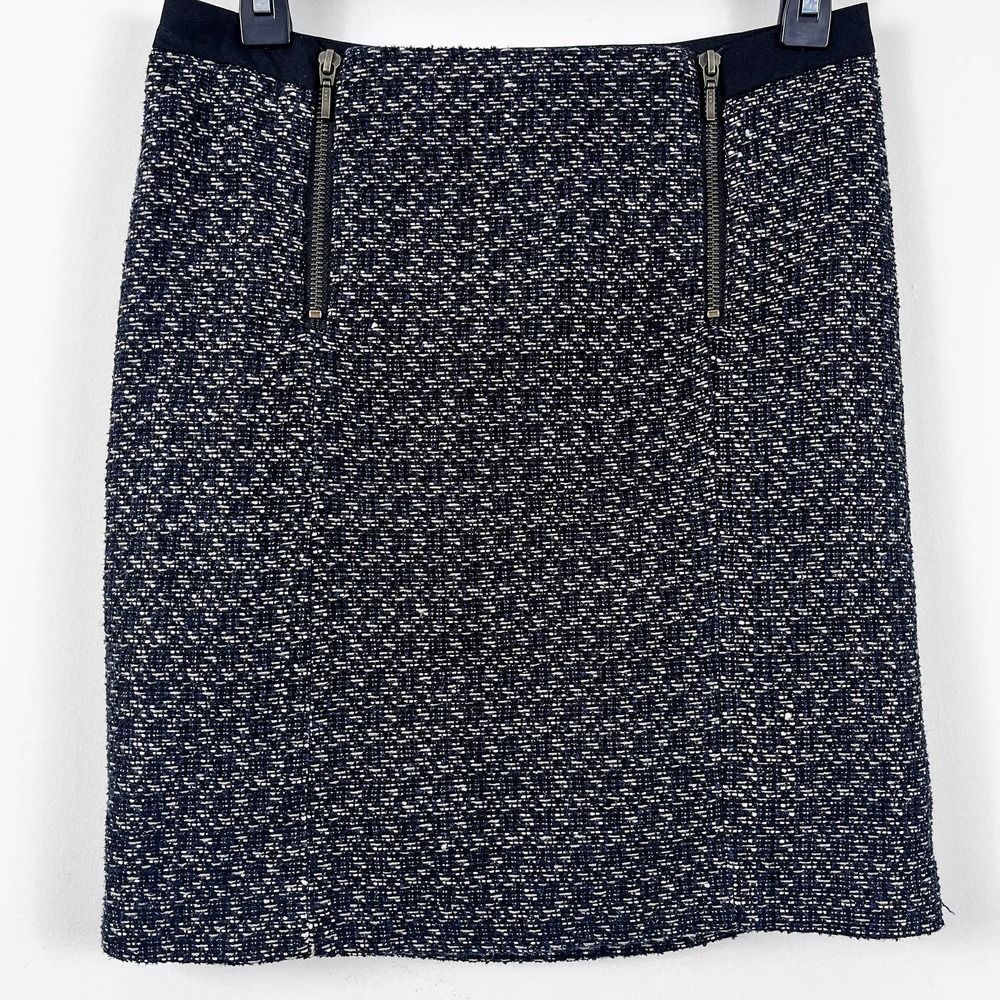 Susina Women's Blue Black Silver Tweed Skirt Size 2